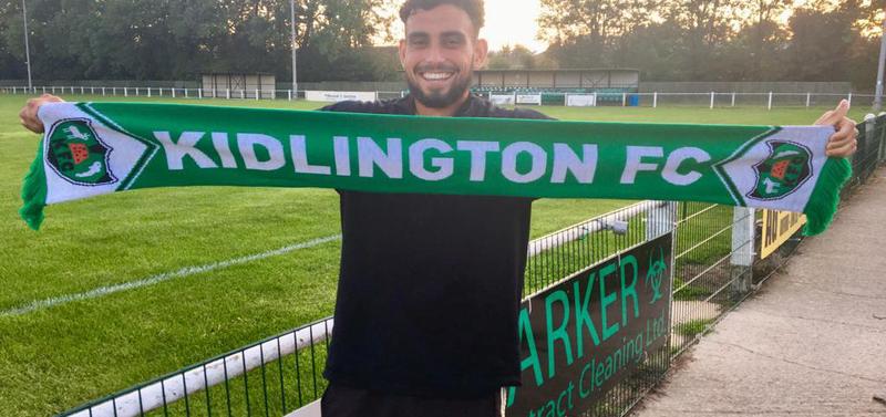 Christian Lawrence pictured after signing for Kidlington