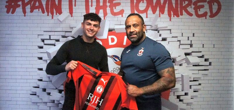 Cam Moore with manager Matt Clarke